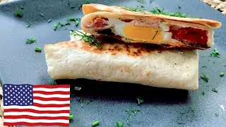 Breakfast Wrap Flow (Hip Hop style, US) Easy & Savory Pita or Tortilla Egg Sandwich (roll) lunchbox