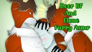 [Furry ASMR] Sandwiched between your boyfriend and his clone [Brushing, licking, soft spoken]