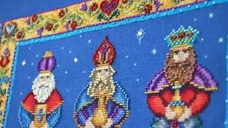 79 готовая вышивка Three Kings by Jim Shore. Три короля.