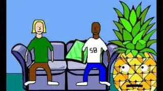 Two dudes and a pineapple