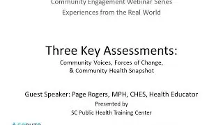 Community Engagement: Three Key Assessments