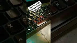 How to Turn On / Off Keyboard Back Light In Lenovo Laptop #backlit #lenovo #thinkpad