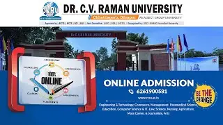 #CVRU Dr. C V Raman University Bilaspur is now 100% online | Admission Open  | #CVRUBilaspur