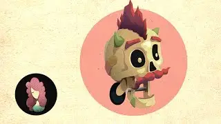 Vector illustration - Skull with mustache