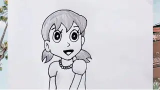 How to draw shizuka from doremon easy step by step l girl drawing l shizuka drawing  #shizukadrawing