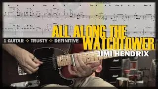 All Along the Watchtower | Guitar Cover Tab | Solo Lesson | Backing Track with Vocals 🎸 JIMI HENDRIX