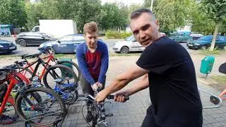 Как снять грипсы (ручки велоруля) 