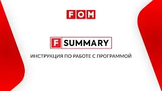 F-SUMMARY. Инструкция по работе с программой