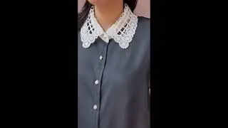 Lace collar layers capped sleeves shirt MT2205532