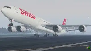 #swiss001landing SATISFYING BUTTER LANDING A340 (52FPM)