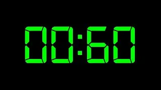 60 Second Countdown (HD) Green Black Screen No Copyright
