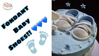 Fondant Baby shoes as a cake topper!! No template needed!💙💙💙