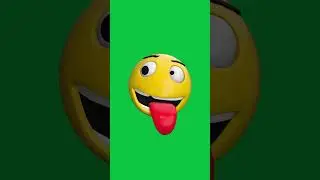 Emoji crazy 3D green screen 