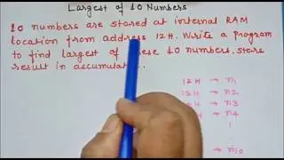 Lecture 12 A: 8051 Assembly Language Program to  Find Largest Number | Largest number from the array