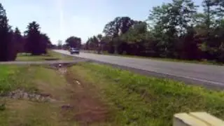 1990 300 SEL driving down the road with new AMG monoblocks