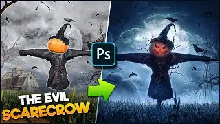 Creating an Evil Scarecrow Artwork | Photoshop Speed Art | Halloween Special 🎃