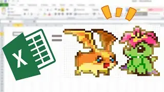 [PixelArt] Learn How To Draw Patamon & Palmon In Excel Step By Step!