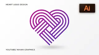 Heart logo design in Illustrator | Illustrator tutorials | Best Logo Design Ideas