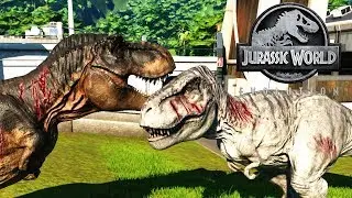 REX BLANCO CONTRA REX NEGRO! LUCHA REX JURASSIC WORLD EVOLUTION