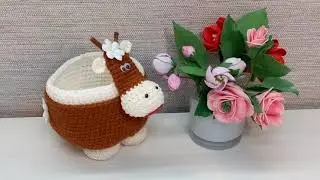 Вязаная корова - конфетница, мастер класс