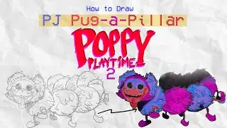 How to Draw PJ Pug-a-Pillar from Poppy Playtime! 🐶✏️