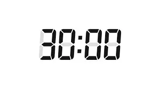 30 Seconds Digital Countdown Timer | White Background | Black Text | No Sounds