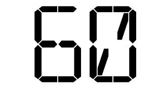 60 Second Countdown Timer | Black Digital Clock on White Background