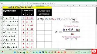 LET FUNCTION SOLVING QUADRATIC EQUATION