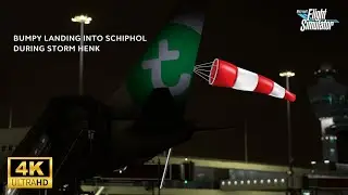 BUMPY landing into Schiphol during STORM HENK | MSFS