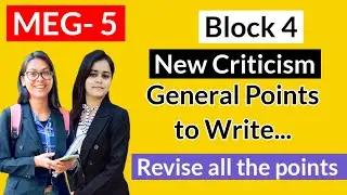 Block 4, New Criticism, Meg-5 , IGNOU MA, IA Richards, Wimsatt, Cleanth Brooke, Ransom,