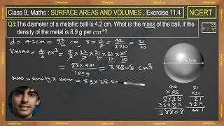 Q3 Ex 11.4, class 9 Math, Surface Areas And Volumes.