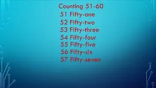 Learn counting 51-60 with spelling.