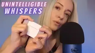 ASMR | Close Up UNINTELLIGIBLE WHISPERS and soft crinkle sounds