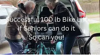Lift 100 lb bike for travel, set up Napier Cove, ride bike, have picnic