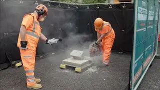 24 dB Reduction Concrete Cutting Noise - Echo Barrier Acoustic Barriers