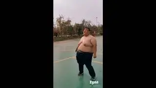 Fat guy playing basketball meme