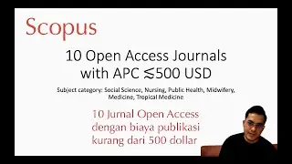 10 Open access journals with APC less than 500 USD