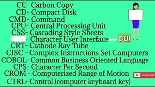 ABBREVIATIONS (A TO D ) OF COMPUTER