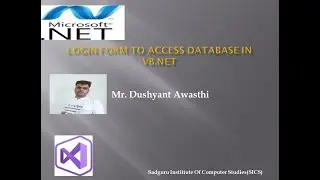 Login Form To Access Database in VB Net