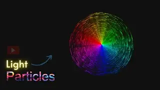 Colorful light rays with particles in HTML5 Canvas using JavaScript