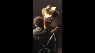 Just two friends catching up...Thanks to Jon Pardi for inviting Randy on stage! #CountryMusic #Tour