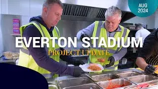 Feeding the Everton Stadium construction team! | Former Blues help out in the kitchen