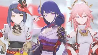 【4K / Genshin Impact MMD】 Raiden Sara Yae / Everyday (AWA Dance)