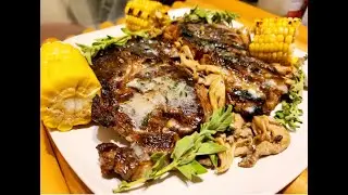 Grilled Steak With Garlic & Mushroom Sauce