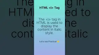 HTML italic Tag 🔥/ CS Coding Hub 