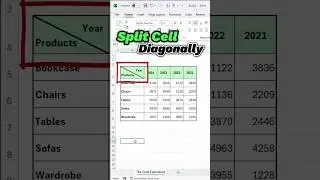 Split Cell Diagonally in Excel...#viralshorts  #excelshorts