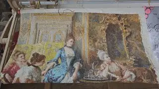 Поэтический салон, готово 2/3 картины, косу не вышивала) СП Больше чем просто большая, апрель 2023
