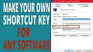 How to Make Your Own Shortcut Key for Any Software #pctricks #windows10