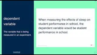 Independent and Dependent Variable (Examples from Xamplr)