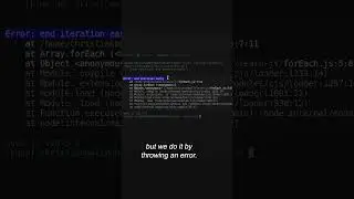 JavaScript Array Methods - forEach() - Early Termination (via an Error!)